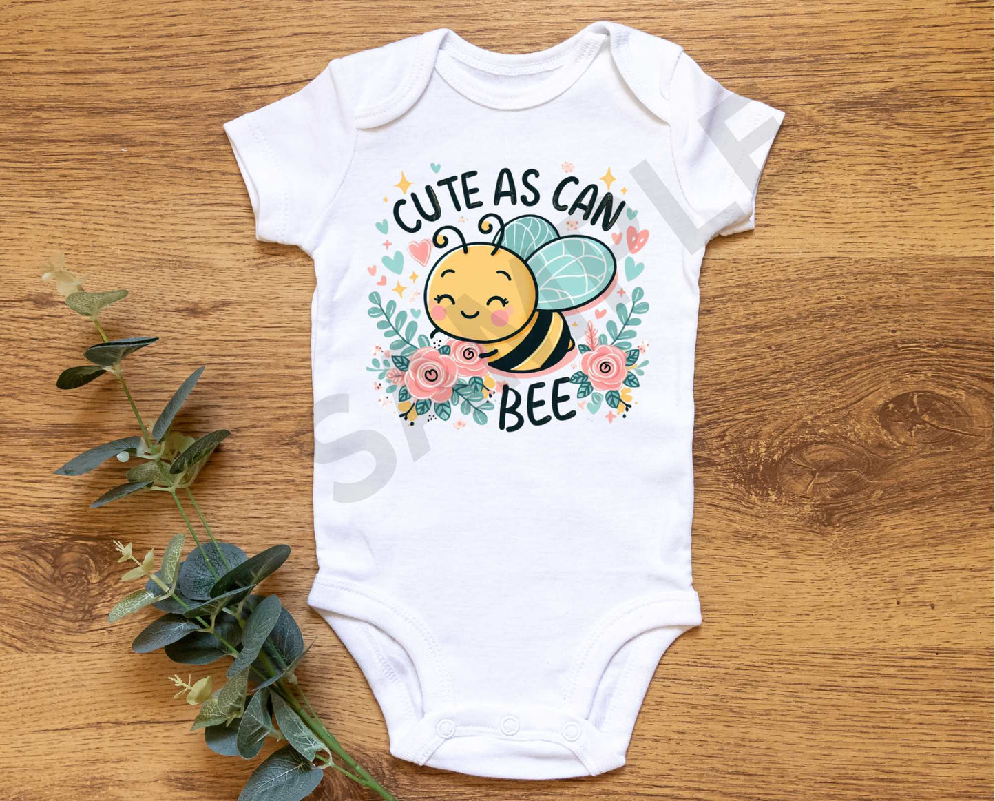 Cute as can Bee - Pink Floral Design